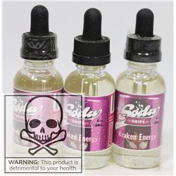 3 BOTTLES OF SODA DRIPS KRAKEN ENERGY 0MG OF
