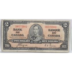 CANADIAN 1937 TWO DOLLAR BILL