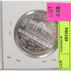 AUSTRIAN PHILHARMONIC TROY OUNCE SILVER ROUND.