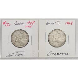 1947 & 1948 KING GEORGE V SILVER QUARTERS