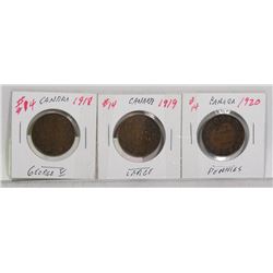 1918, 1919, 1920 KING GEORGE V LARGE PENNIES