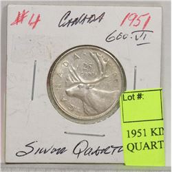 1951 KING GEORGE V SILVER QUARTER