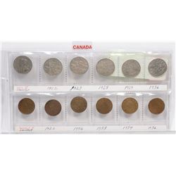 DOUBLE STOCK ROW OF 6 SILVER NICKLES AND 6