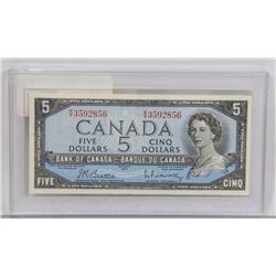 1954 CANADIAN $5 BEATTIE & RASMINSKY SERIAL NUMBER