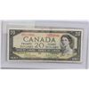 Image 1 : 1954 CANADIAN $20 DOLLAR BILL.  SERIAL NUMBER