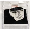 Image 1 : MASONIC ETCHED SYMBOL RING SIZE 13