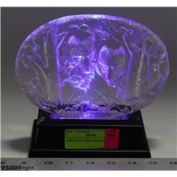 FIBER OPTIC WOLF ORNAMENT