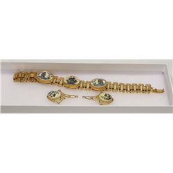 KRAMER GOLD TONE BRACELET / EARRINGS SET IN BOX