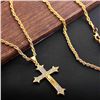Image 2 : NEW GOLD PLATED JESUS CROSS NECKLACE