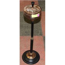 2' VINTAGE SPINNING ASHTRAY COPPER ON STAND JAPAN