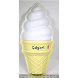 21" DAIRYLAND DQ ICE CREAM SIGN PLASTIC