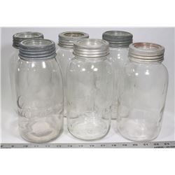 6 VINTAGE CANADIAN CANNING JARS W LIDS