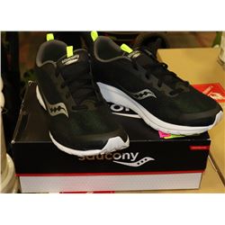 SAUCONY MENS MEMORY FOAM SIZE 10 SHOES. BLK/WHT.