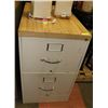 Image 1 : FAUX WOOD TOP 2 DRAWER FILING CABINET  LOCKED & NO