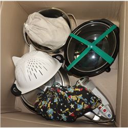 POTS, FRYING PAN, COLANDER, SLOW-COOKER & MORE