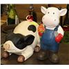 Image 1 : PIG AND COW LAWN ORNAMENTS.
