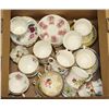 Image 1 : BOX OF ASSORTED FINE CHINA CUPS AND SAUCERS