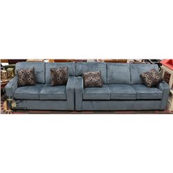 NEW VIVA BLUE FABRIC SOFA  AND LOVESEAT