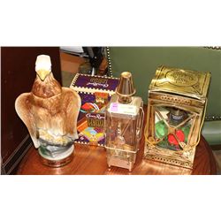 LOT OF 4 VARIOUS COLLECTIBLE LIQUOR BOTTLES