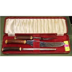 VINTAGE BONE HANDLED TURKEY CARVING SET