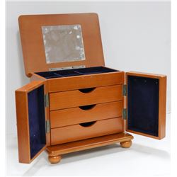 NEW WOOD TABLE TOP SWIVELLING JEWELLERY ARMOIRE,