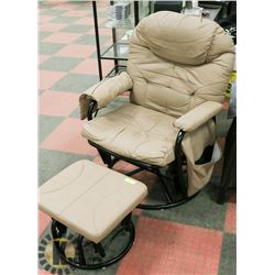 SWIVEL ROCKING CHAIR AND FOOT STOOL