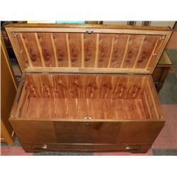 VINTAGE BISCOL CEDAR LINED CHEST 39" X 18" X 21.5"
