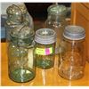 Image 1 : LOT OF 5 VINTAGE GLASS CANNING JARS INCL CROWN,