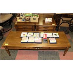 VINTAGE WOOD 3 PC COFFEE TABLE SET. FURNITURE