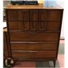 Image 2 : VINTAGE WOOD DRESSER WITH MIRROR, CHEST OF