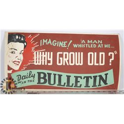 1940S EDMONTON BULLETIN STREET CAR LITHO