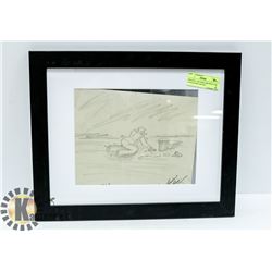 ORIGINAL 1945 WW2 DRAWING FOR GI MAGAZINE SIGNED