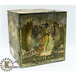 1800S MCCORMICK JERSEY CREAM CRACK TIN STORE