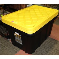 LOT OF 2 STRONG BOX TOTES, 27 GALLON / 102 LITRES