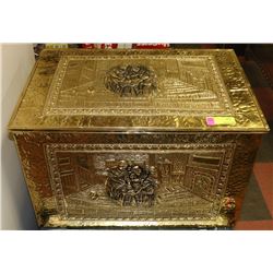 ORNATE BRASS STORAGE BOX  23 X 15.5" X 15"