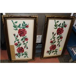 PAIR OF ESTATE FRAMED NEEDLEPOINT PICTURES
