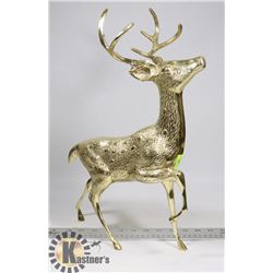 18" BRASS BUCK DEER STATUE HEAVY