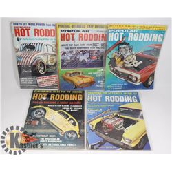 LOT OF 5 1960'S HOT ROD MUSCLE CAR MAGAZINES