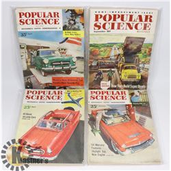 LOT OF 4  1950'S POPULAR SCIENCE MAGAZINES