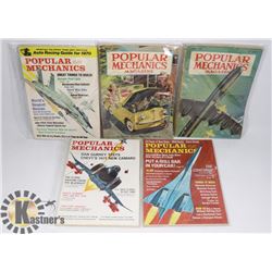 LOT OF 5 40'S TO 60'S POPULAR MECHANICS MAGAZINES