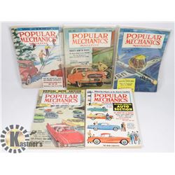 LOT OF 5 1950'S POPULAR MECHANICS MAGAZINES