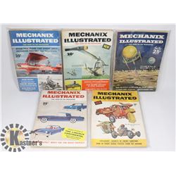 LOT OF 5  1950'S MECHANIX ILLUSTRATED CAR MAGAZINE