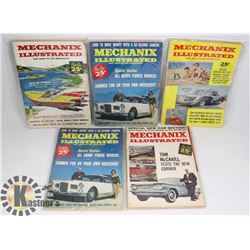 LOT OF 5 1950'S MECHANIX ILLUSTRATED CAR MAGAZINES