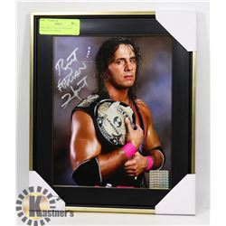 WWE BRETT THE HITMAN HART SIGNED 8X10 PHOTO