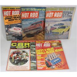 LOT OF 5 1960'S MUSCLE CARS HOT RODS MAGAZINES