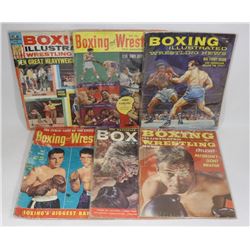 LOT OF 6  50'S / 60'S BOXING WRESTLING MAGAZINES