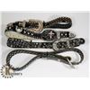 Image 1 : FLAT OF 4 LADIES WESTERN RHINESTONE BELTS SZ SMALL