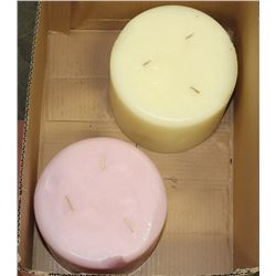 PAIR OF SCENTED PARTYLITE 3 WICK CANDLES, 6" X 5"