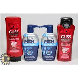 2 BOTTLES NAIR MENS HAIR REMOVER & GLISS HAIR