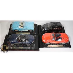 LOT OF 4 1:18 SCALE DIE CAST CARS